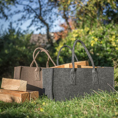 robuste Kaminholztasche aus Filz